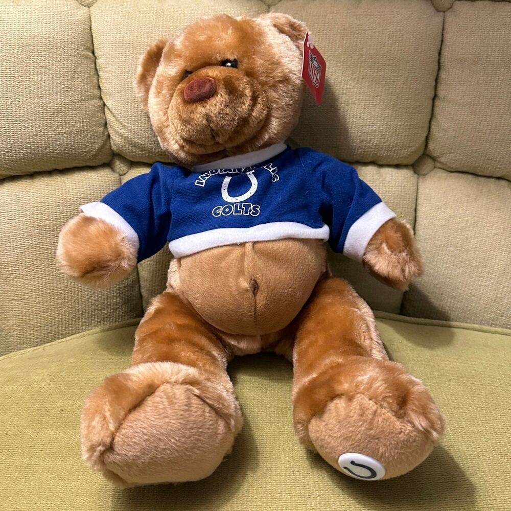 NFL INDIANAPOLIS COLTS Good Stuff Football Teddy Bear Stuffed Animal 15” W Tag
